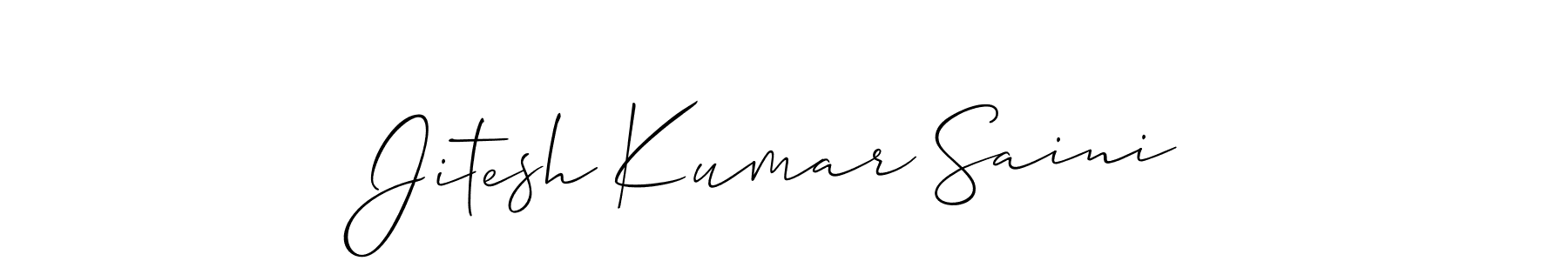 How to make Jitesh Kumar Saini name signature. Use Allison_Script style for creating short signs online. This is the latest handwritten sign. Jitesh Kumar Saini signature style 2 images and pictures png