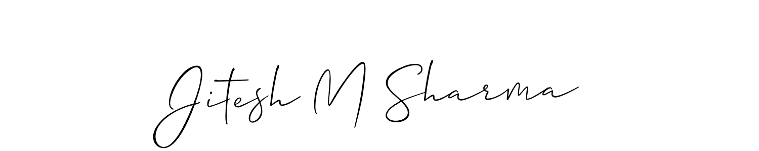 Also we have Jitesh M Sharma name is the best signature style. Create professional handwritten signature collection using Allison_Script autograph style. Jitesh M Sharma signature style 2 images and pictures png