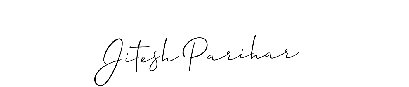 The best way (Allison_Script) to make a short signature is to pick only two or three words in your name. The name Jitesh Parihar include a total of six letters. For converting this name. Jitesh Parihar signature style 2 images and pictures png