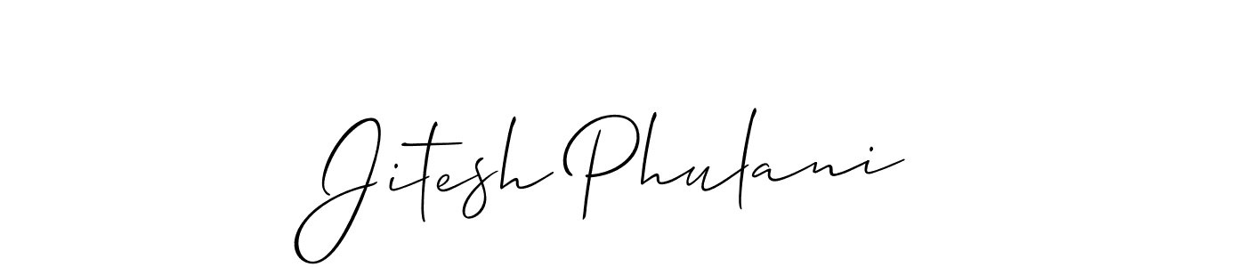 How to make Jitesh Phulani name signature. Use Allison_Script style for creating short signs online. This is the latest handwritten sign. Jitesh Phulani signature style 2 images and pictures png