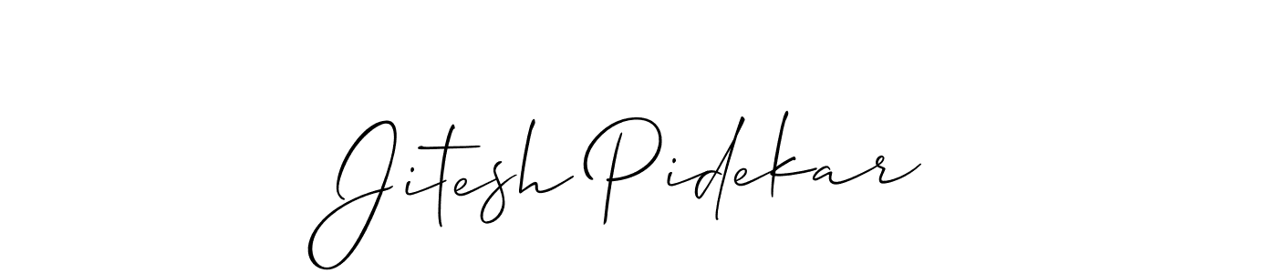 Make a beautiful signature design for name Jitesh Pidekar. With this signature (Allison_Script) style, you can create a handwritten signature for free. Jitesh Pidekar signature style 2 images and pictures png