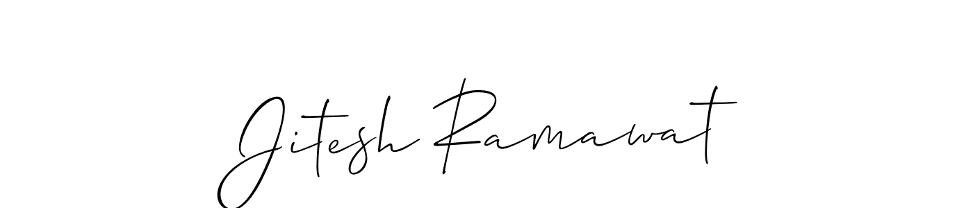 Also we have Jitesh Ramawat name is the best signature style. Create professional handwritten signature collection using Allison_Script autograph style. Jitesh Ramawat signature style 2 images and pictures png