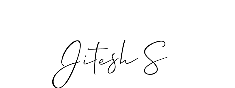 Also You can easily find your signature by using the search form. We will create Jitesh S name handwritten signature images for you free of cost using Allison_Script sign style. Jitesh S signature style 2 images and pictures png