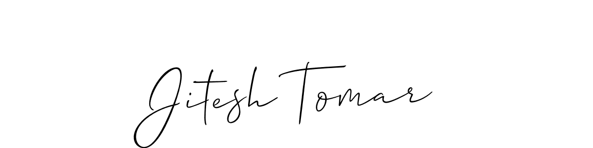 How to make Jitesh Tomar name signature. Use Allison_Script style for creating short signs online. This is the latest handwritten sign. Jitesh Tomar signature style 2 images and pictures png