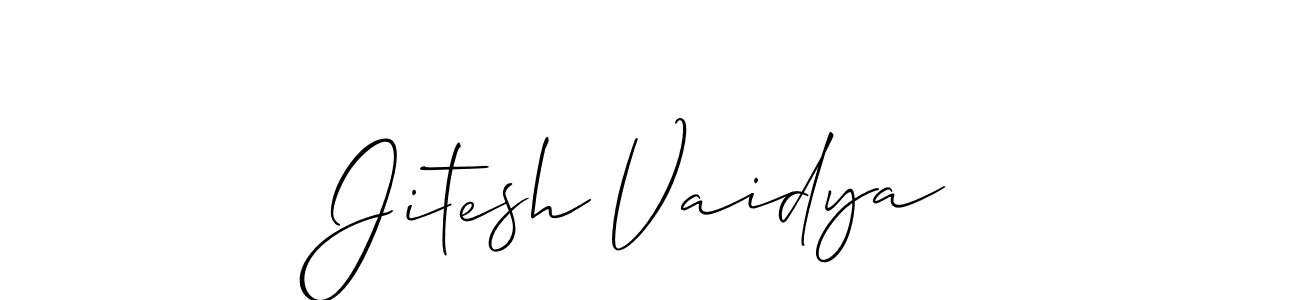 Jitesh Vaidya stylish signature style. Best Handwritten Sign (Allison_Script) for my name. Handwritten Signature Collection Ideas for my name Jitesh Vaidya. Jitesh Vaidya signature style 2 images and pictures png