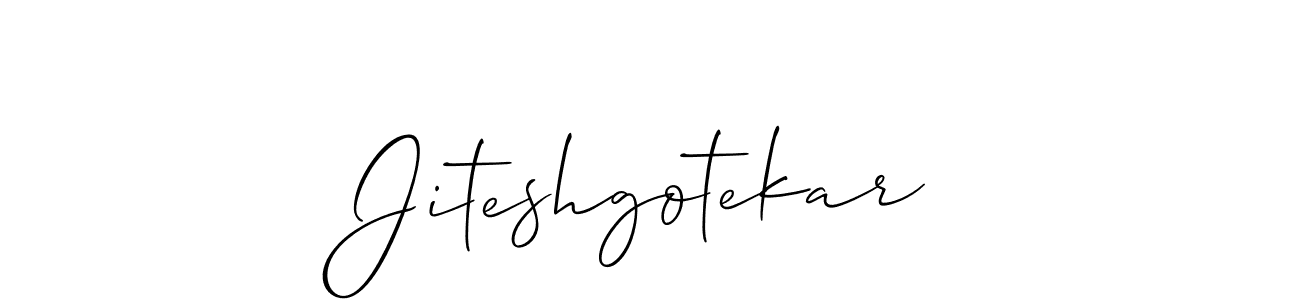 Use a signature maker to create a handwritten signature online. With this signature software, you can design (Allison_Script) your own signature for name Jiteshgotekar. Jiteshgotekar signature style 2 images and pictures png