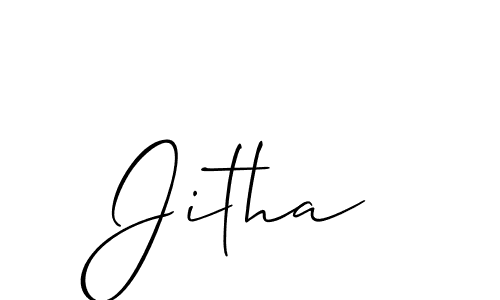 Also we have Jitha name is the best signature style. Create professional handwritten signature collection using Allison_Script autograph style. Jitha signature style 2 images and pictures png