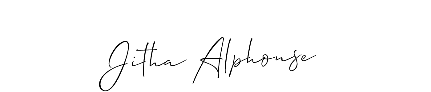 How to make Jitha Alphonse signature? Allison_Script is a professional autograph style. Create handwritten signature for Jitha Alphonse name. Jitha Alphonse signature style 2 images and pictures png