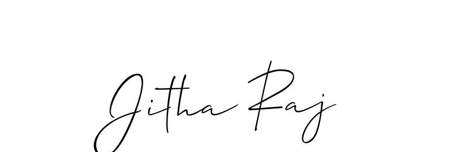 Design your own signature with our free online signature maker. With this signature software, you can create a handwritten (Allison_Script) signature for name Jitha Raj. Jitha Raj signature style 2 images and pictures png