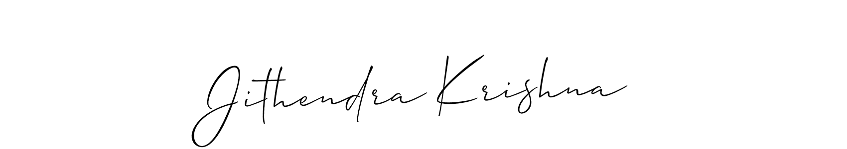 How to make Jithendra Krishna signature? Allison_Script is a professional autograph style. Create handwritten signature for Jithendra Krishna name. Jithendra Krishna signature style 2 images and pictures png