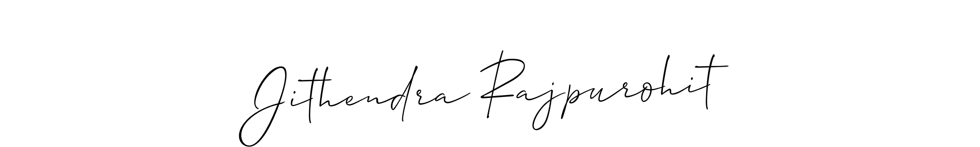 It looks lik you need a new signature style for name Jithendra Rajpurohit. Design unique handwritten (Allison_Script) signature with our free signature maker in just a few clicks. Jithendra Rajpurohit signature style 2 images and pictures png