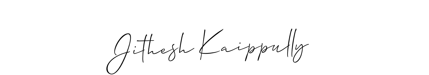 if you are searching for the best signature style for your name Jithesh Kaippully. so please give up your signature search. here we have designed multiple signature styles  using Allison_Script. Jithesh Kaippully signature style 2 images and pictures png