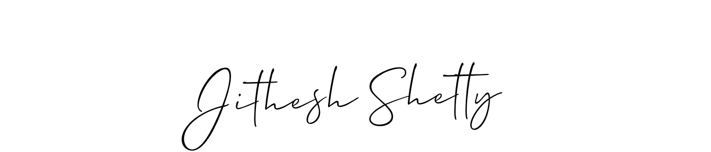 Use a signature maker to create a handwritten signature online. With this signature software, you can design (Allison_Script) your own signature for name Jithesh Shetty. Jithesh Shetty signature style 2 images and pictures png