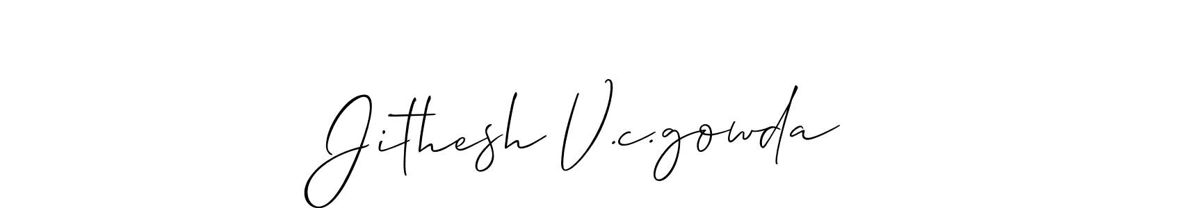 Make a beautiful signature design for name Jithesh V.c.gowda. Use this online signature maker to create a handwritten signature for free. Jithesh V.c.gowda signature style 2 images and pictures png