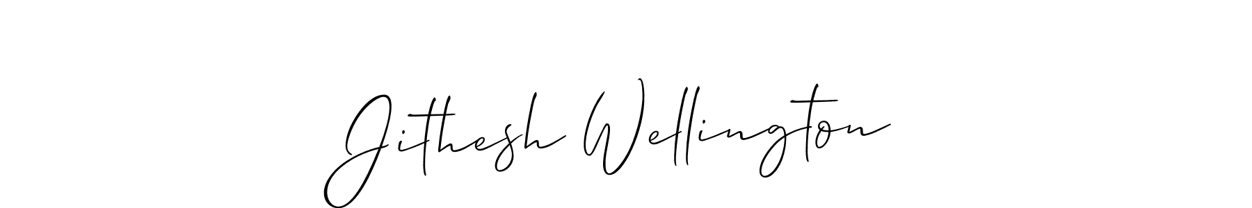 Create a beautiful signature design for name Jithesh Wellington. With this signature (Allison_Script) fonts, you can make a handwritten signature for free. Jithesh Wellington signature style 2 images and pictures png
