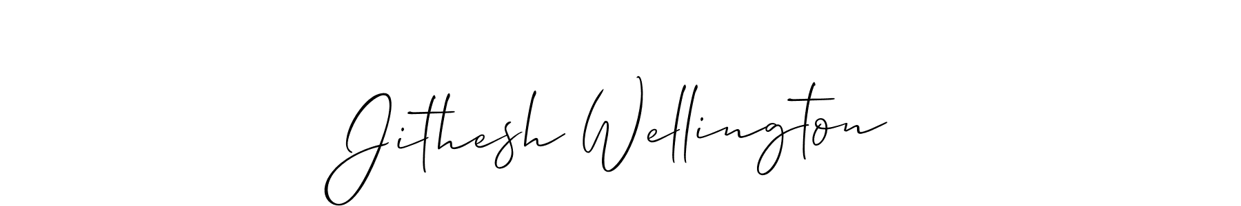 Create a beautiful signature design for name Jithesh Wellington. With this signature (Allison_Script) fonts, you can make a handwritten signature for free. Jithesh Wellington signature style 2 images and pictures png