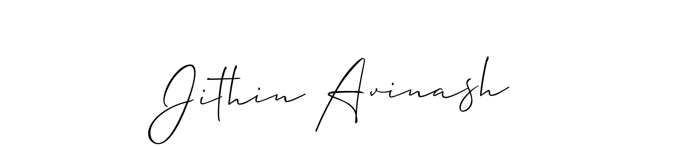 Use a signature maker to create a handwritten signature online. With this signature software, you can design (Allison_Script) your own signature for name Jithin Avinash. Jithin Avinash signature style 2 images and pictures png