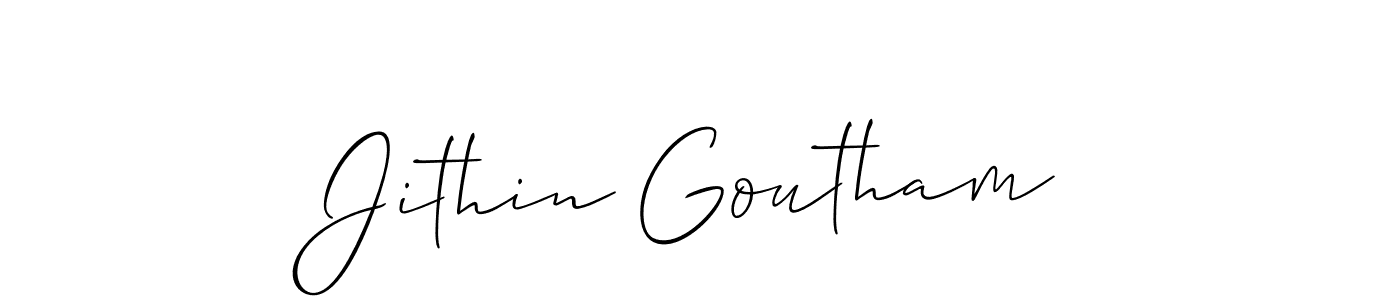 It looks lik you need a new signature style for name Jithin Goutham. Design unique handwritten (Allison_Script) signature with our free signature maker in just a few clicks. Jithin Goutham signature style 2 images and pictures png