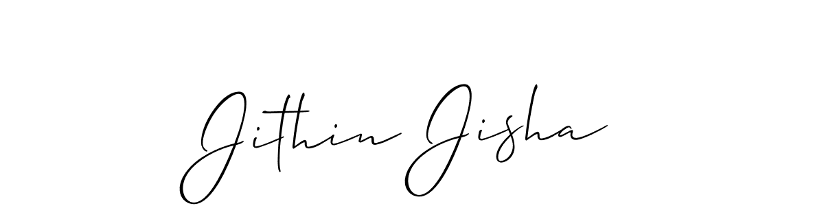Jithin Jisha stylish signature style. Best Handwritten Sign (Allison_Script) for my name. Handwritten Signature Collection Ideas for my name Jithin Jisha. Jithin Jisha signature style 2 images and pictures png