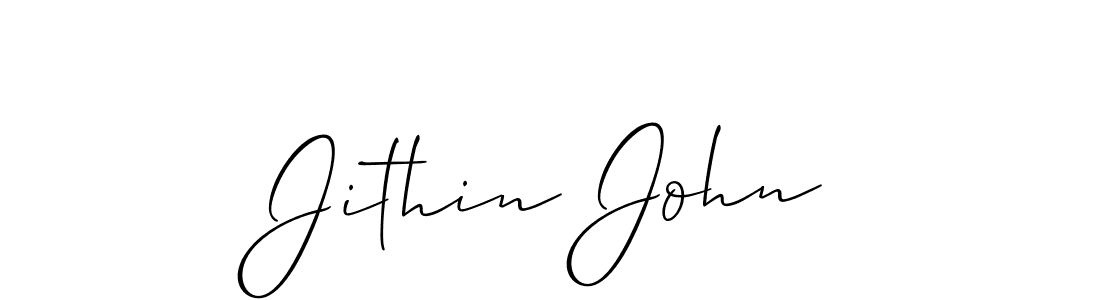 Jithin John stylish signature style. Best Handwritten Sign (Allison_Script) for my name. Handwritten Signature Collection Ideas for my name Jithin John. Jithin John signature style 2 images and pictures png