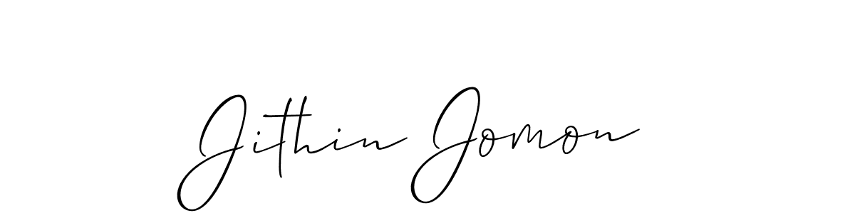 Jithin Jomon stylish signature style. Best Handwritten Sign (Allison_Script) for my name. Handwritten Signature Collection Ideas for my name Jithin Jomon. Jithin Jomon signature style 2 images and pictures png