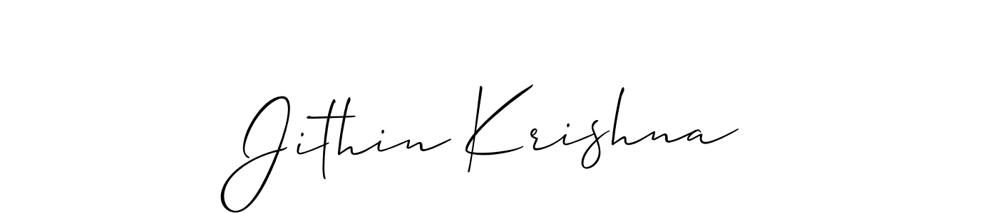 Create a beautiful signature design for name Jithin Krishna. With this signature (Allison_Script) fonts, you can make a handwritten signature for free. Jithin Krishna signature style 2 images and pictures png