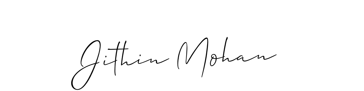 You can use this online signature creator to create a handwritten signature for the name Jithin Mohan. This is the best online autograph maker. Jithin Mohan signature style 2 images and pictures png