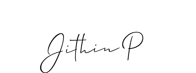 How to Draw Jithin P signature style? Allison_Script is a latest design signature styles for name Jithin P. Jithin P signature style 2 images and pictures png