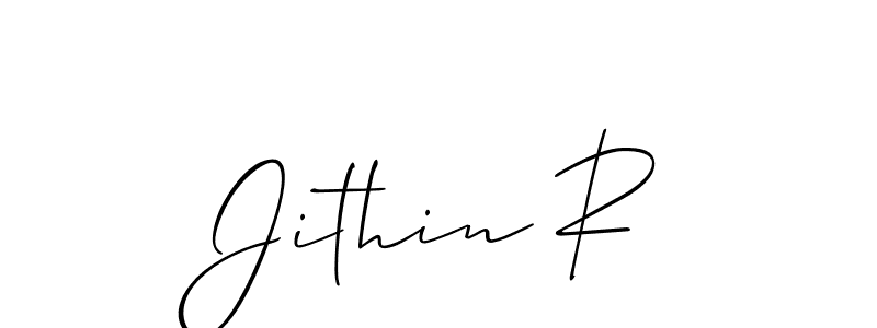 You can use this online signature creator to create a handwritten signature for the name Jithin R. This is the best online autograph maker. Jithin R signature style 2 images and pictures png