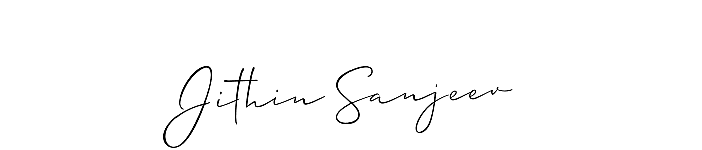 Also we have Jithin Sanjeev name is the best signature style. Create professional handwritten signature collection using Allison_Script autograph style. Jithin Sanjeev signature style 2 images and pictures png