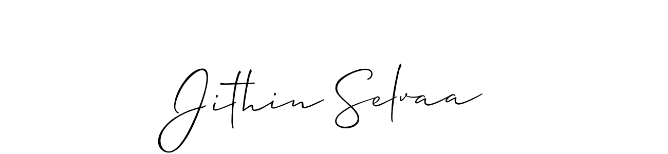 if you are searching for the best signature style for your name Jithin Selvaa. so please give up your signature search. here we have designed multiple signature styles  using Allison_Script. Jithin Selvaa signature style 2 images and pictures png