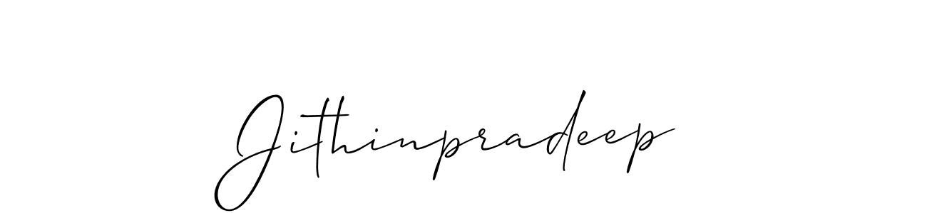 Design your own signature with our free online signature maker. With this signature software, you can create a handwritten (Allison_Script) signature for name Jithinpradeep. Jithinpradeep signature style 2 images and pictures png