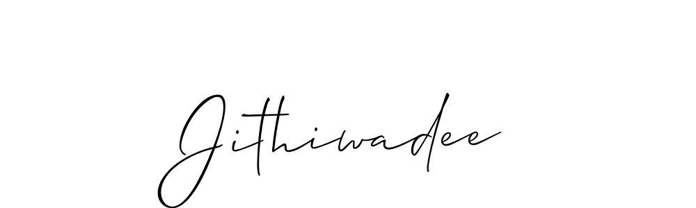 You should practise on your own different ways (Allison_Script) to write your name (Jithiwadee) in signature. don't let someone else do it for you. Jithiwadee signature style 2 images and pictures png