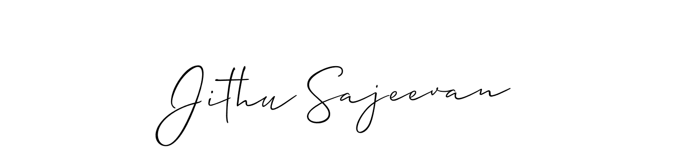 Also You can easily find your signature by using the search form. We will create Jithu Sajeevan name handwritten signature images for you free of cost using Allison_Script sign style. Jithu Sajeevan signature style 2 images and pictures png