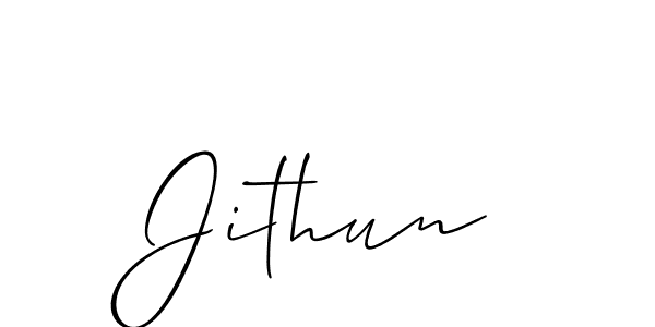 How to make Jithun signature? Allison_Script is a professional autograph style. Create handwritten signature for Jithun name. Jithun signature style 2 images and pictures png