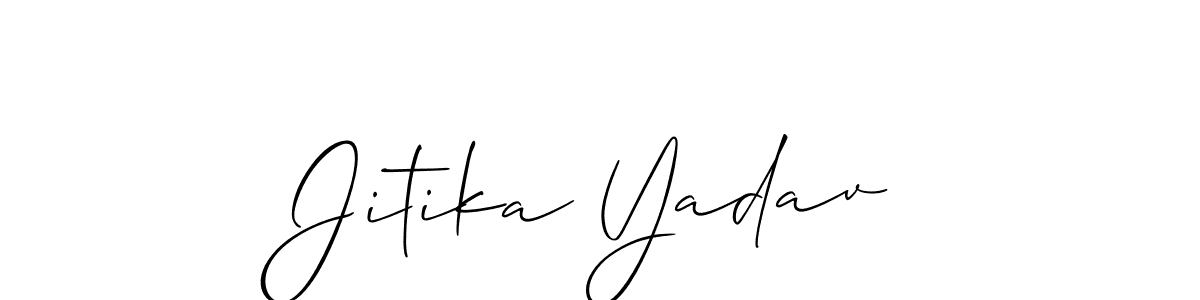 This is the best signature style for the Jitika Yadav name. Also you like these signature font (Allison_Script). Mix name signature. Jitika Yadav signature style 2 images and pictures png