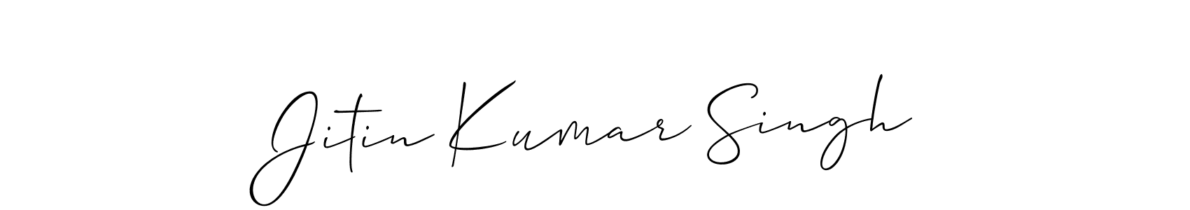 The best way (Allison_Script) to make a short signature is to pick only two or three words in your name. The name Jitin Kumar Singh include a total of six letters. For converting this name. Jitin Kumar Singh signature style 2 images and pictures png