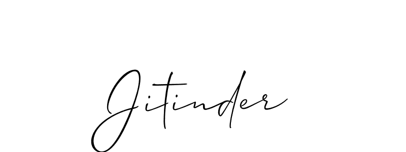 Use a signature maker to create a handwritten signature online. With this signature software, you can design (Allison_Script) your own signature for name Jitinder. Jitinder signature style 2 images and pictures png