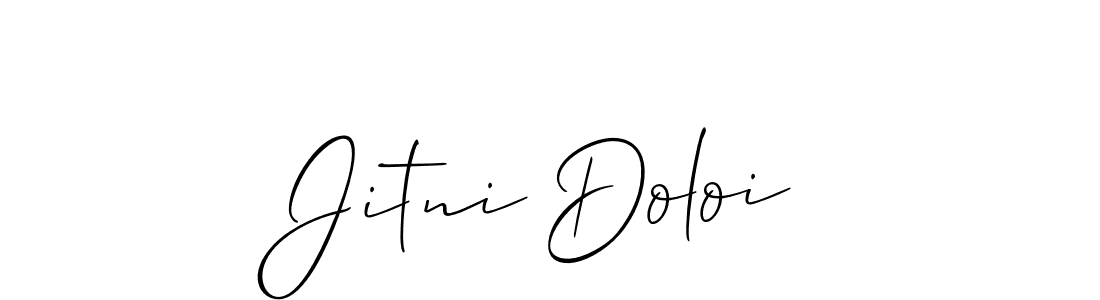 Check out images of Autograph of Jitni Doloi name. Actor Jitni Doloi Signature Style. Allison_Script is a professional sign style online. Jitni Doloi signature style 2 images and pictures png