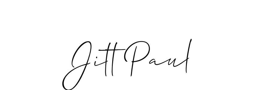 How to make Jitt Paul name signature. Use Allison_Script style for creating short signs online. This is the latest handwritten sign. Jitt Paul signature style 2 images and pictures png