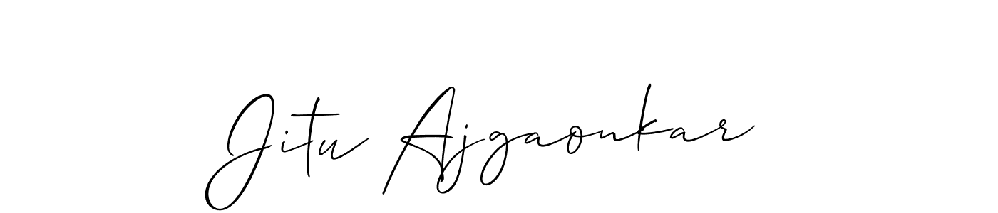 Make a short Jitu Ajgaonkar signature style. Manage your documents anywhere anytime using Allison_Script. Create and add eSignatures, submit forms, share and send files easily. Jitu Ajgaonkar signature style 2 images and pictures png