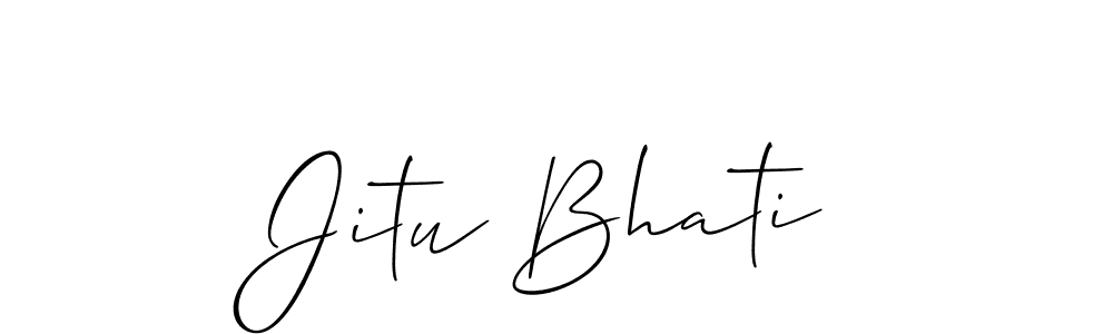 It looks lik you need a new signature style for name Jitu Bhati. Design unique handwritten (Allison_Script) signature with our free signature maker in just a few clicks. Jitu Bhati signature style 2 images and pictures png