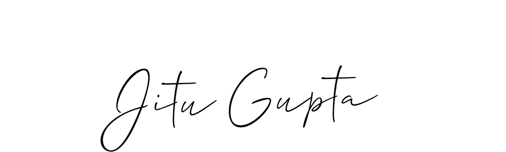 Design your own signature with our free online signature maker. With this signature software, you can create a handwritten (Allison_Script) signature for name Jitu Gupta. Jitu Gupta signature style 2 images and pictures png