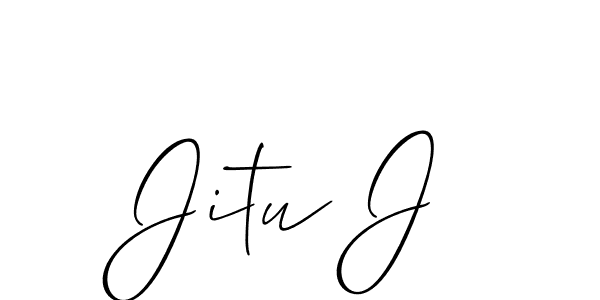 Allison_Script is a professional signature style that is perfect for those who want to add a touch of class to their signature. It is also a great choice for those who want to make their signature more unique. Get Jitu J name to fancy signature for free. Jitu J signature style 2 images and pictures png