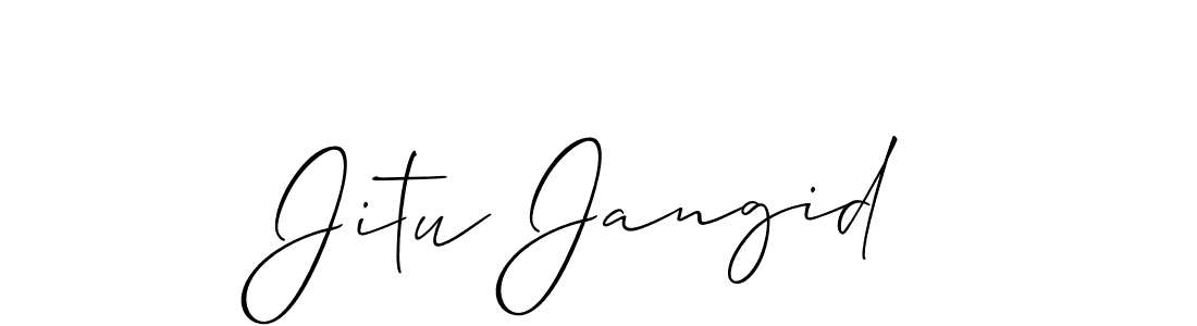 Use a signature maker to create a handwritten signature online. With this signature software, you can design (Allison_Script) your own signature for name Jitu Jangid. Jitu Jangid signature style 2 images and pictures png