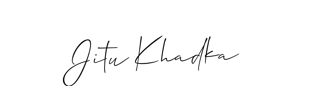 You should practise on your own different ways (Allison_Script) to write your name (Jitu Khadka) in signature. don't let someone else do it for you. Jitu Khadka signature style 2 images and pictures png