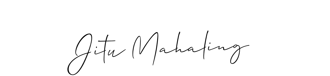 Create a beautiful signature design for name Jitu Mahaling. With this signature (Allison_Script) fonts, you can make a handwritten signature for free. Jitu Mahaling signature style 2 images and pictures png