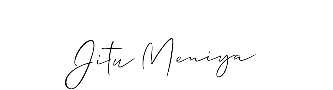 Design your own signature with our free online signature maker. With this signature software, you can create a handwritten (Allison_Script) signature for name Jitu Meniya. Jitu Meniya signature style 2 images and pictures png