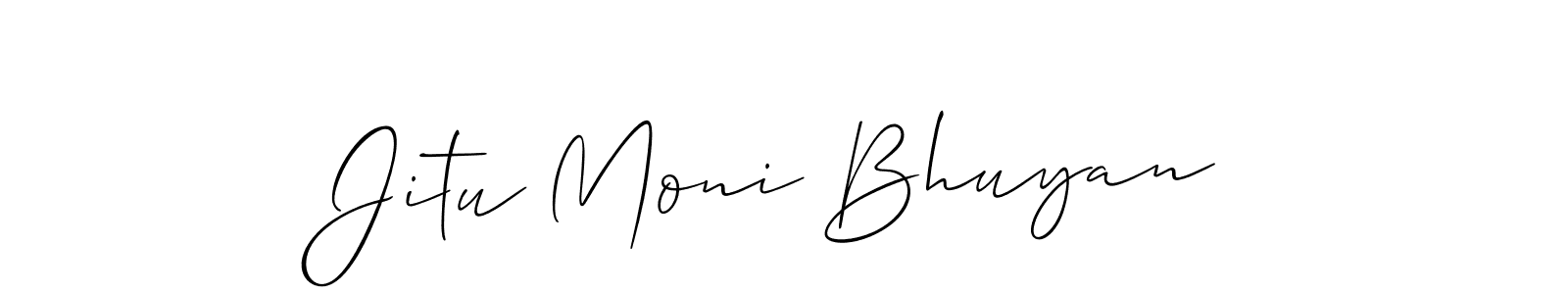 Make a short Jitu Moni Bhuyan signature style. Manage your documents anywhere anytime using Allison_Script. Create and add eSignatures, submit forms, share and send files easily. Jitu Moni Bhuyan signature style 2 images and pictures png