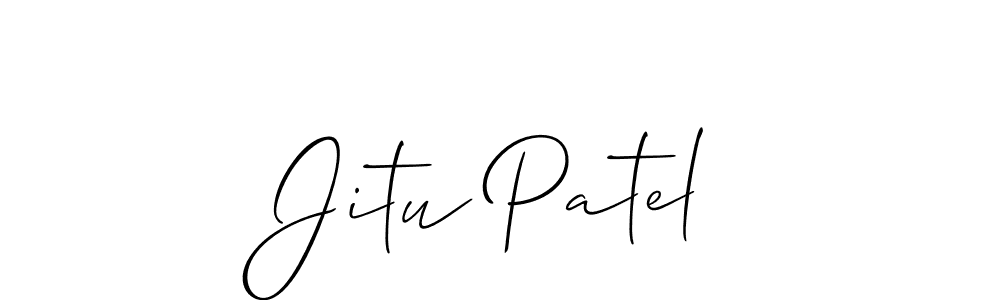 The best way (Allison_Script) to make a short signature is to pick only two or three words in your name. The name Jitu Patel include a total of six letters. For converting this name. Jitu Patel signature style 2 images and pictures png
